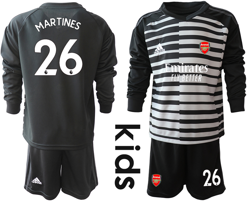 Youth 2020-2021 club Arsenal black long sleeved Goalkeeper #26 Soccer Jerseys1